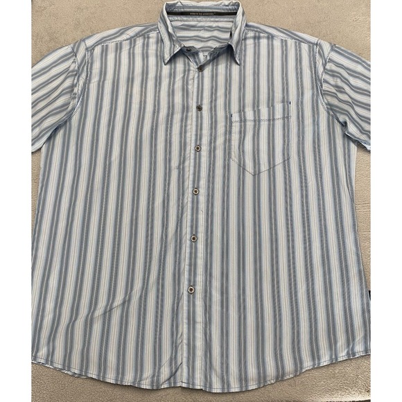 Chemise Kuhl Homme XL - Manches Courtes - Verte à Rayures - Outdoor Randonnée